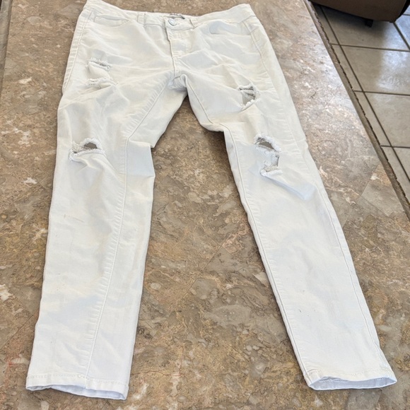 Wax Jean White Distressed Skinny Pants - Picture 1 of 6